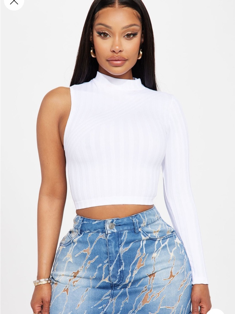 Gina Washed One Shoulder Top - White